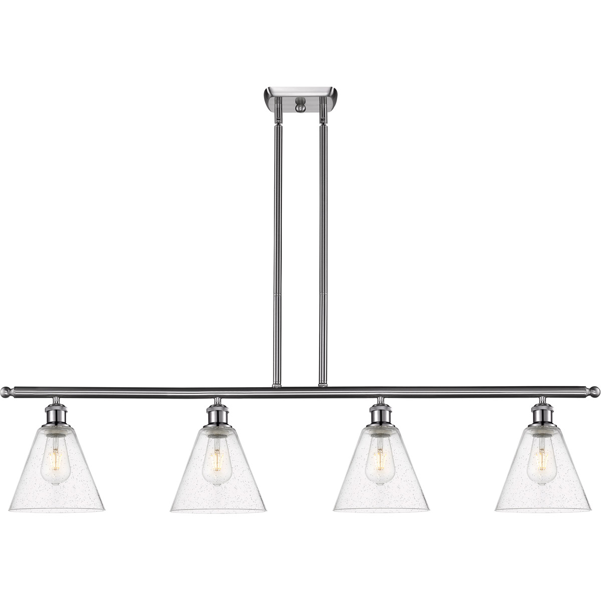 Innovations Lighting Bruno Marashlian Ballston Cone 48 Inch 4 Light Linear Suspension Light Ballston Cone - 516-4I-SN-GBC-84 - Modern Contemporary