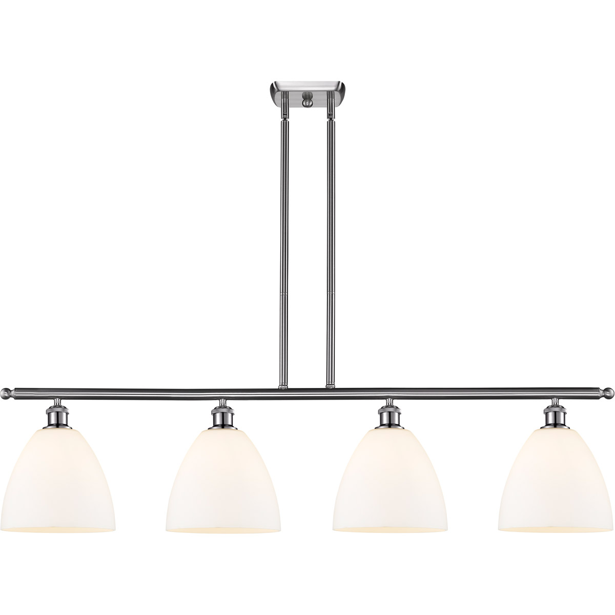 Innovations Lighting 516-4I-SN-GBD-91 Ballston Ballston Dome 4 Light 48 inch Brushed Satin Nickel Island Light Ceiling Light in Matte White Glass