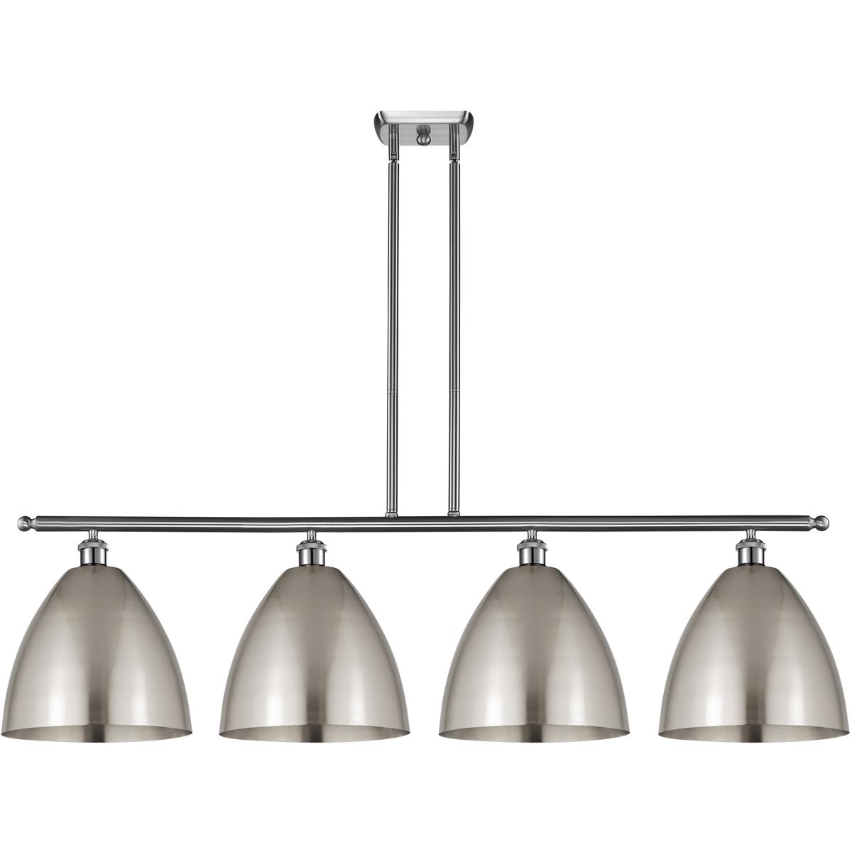 Innovations Lighting Bruno Marashlian Ballston Dome 50 Inch 4 Light Linear Suspension Light Ballston Dome - 516-4I-SN-MBD-12-SN - Nautical