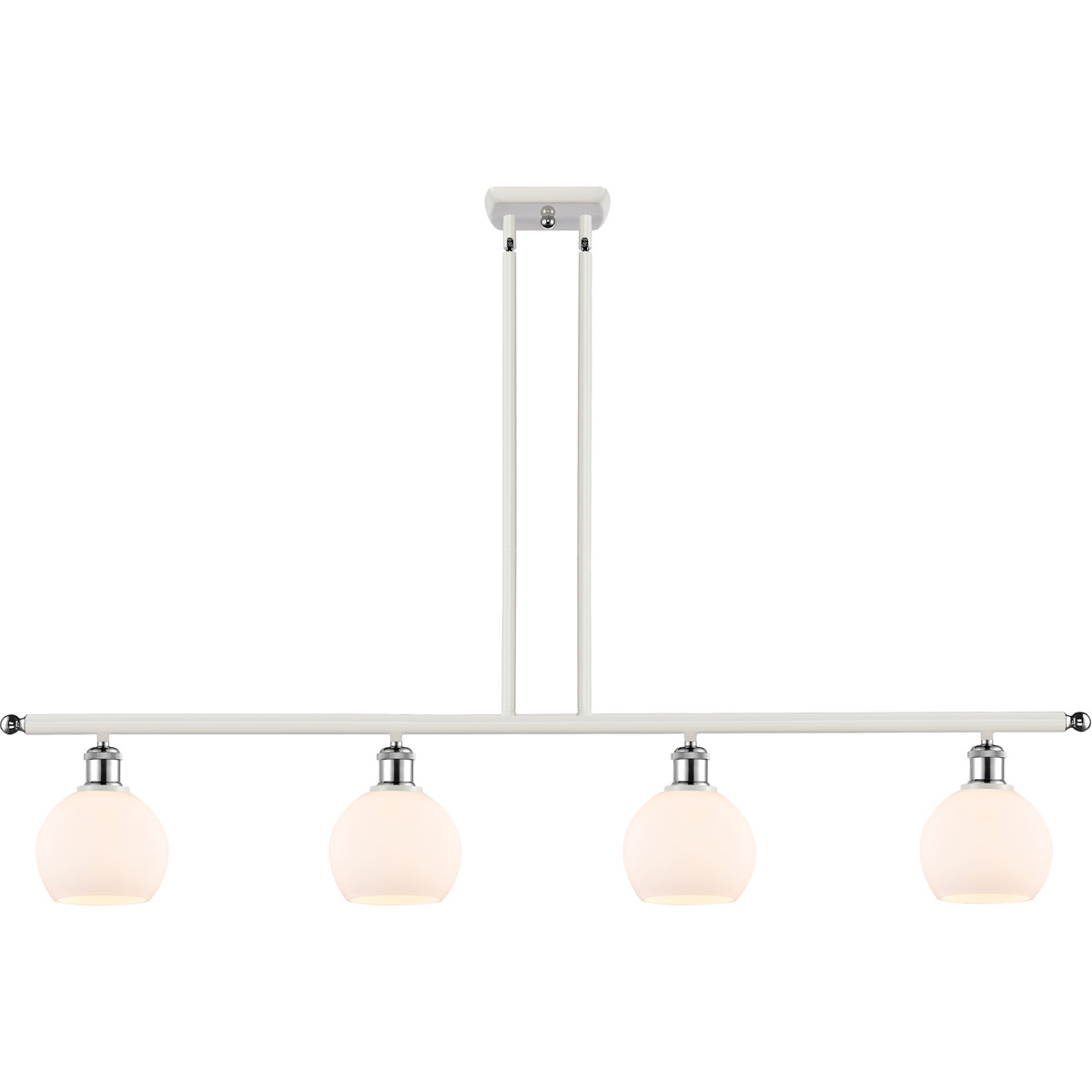 Innovations Lighting 516-4I-WPC-G121-6 Ballston Athens 4 Light 48 inch White and Polished Chrome Island Light Ceiling Light in Matte White Glass