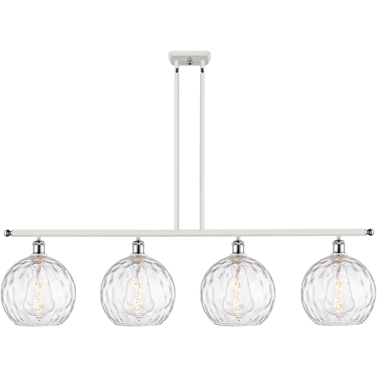 Innovations Lighting 516-4I-WPC-G1215-10-LED Ballston Athens Water Glass LED 48.25 inch White and Polished Chrome Island Light Ceiling Light