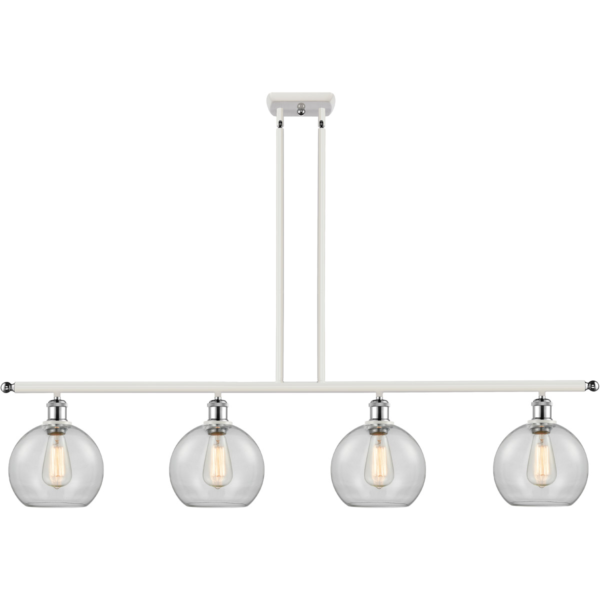 Innovations Lighting 516-4I-WPC-G122-8 Ballston Athens 4 Light 48 inch White and Polished Chrome Island Light Ceiling Light