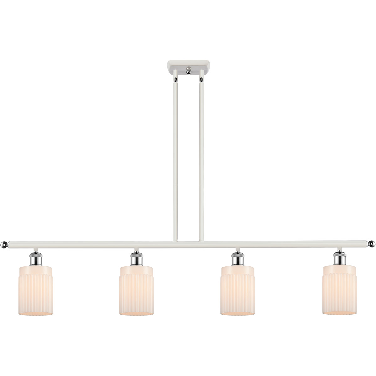 Innovations Lighting 516-4I-WPC-G341 Ballston Hadley 4 Light 48 inch White and Polished Chrome Island Light Ceiling Light in Matte White Glass, Ballst