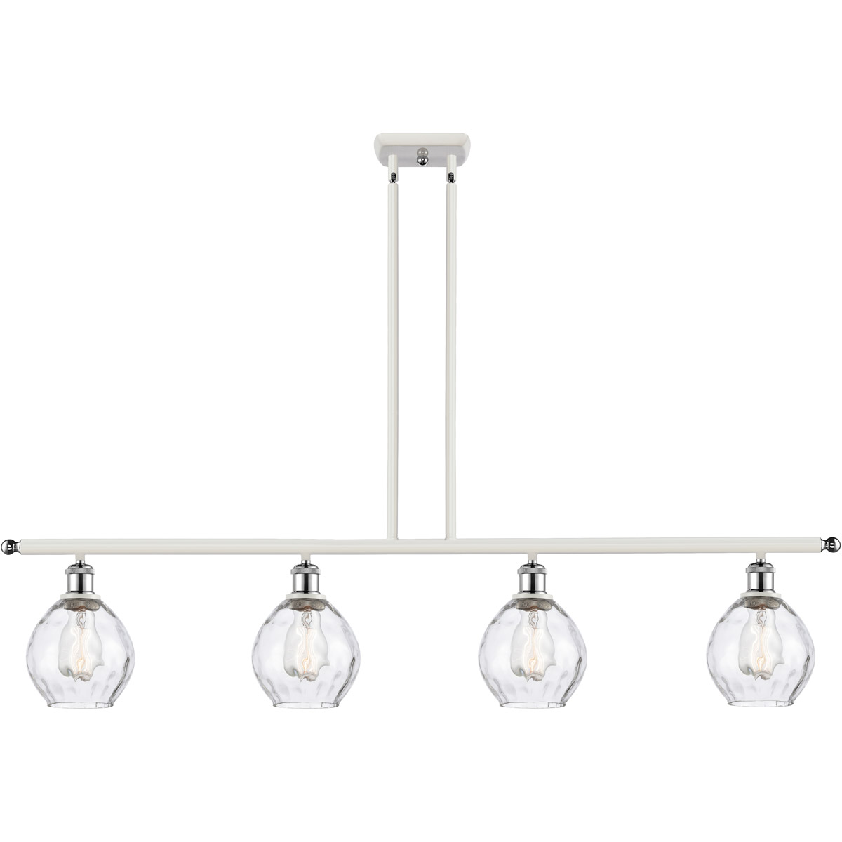 Innovations Lighting 516-4I-WPC-G362-LED Ballston Small Waverly LED 48 inch White and Polished Chrome Island Light Ceiling Light, Ballston