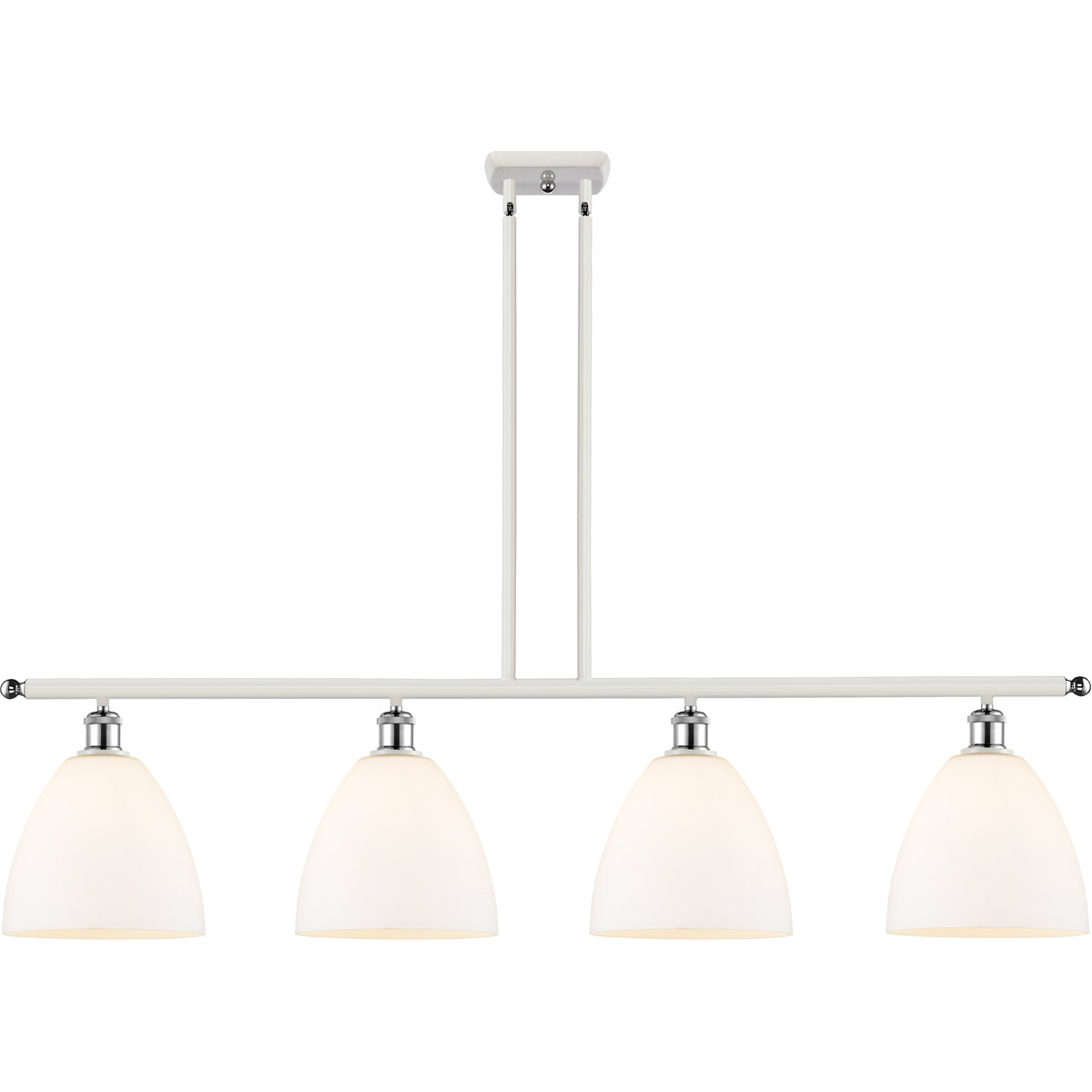 Innovations Lighting 516-4I-WPC-GBD-91 Ballston Ballston Dome 4 Light 48 inch White and Polished Chrome Island Light Ceiling Light in Matte White Glas