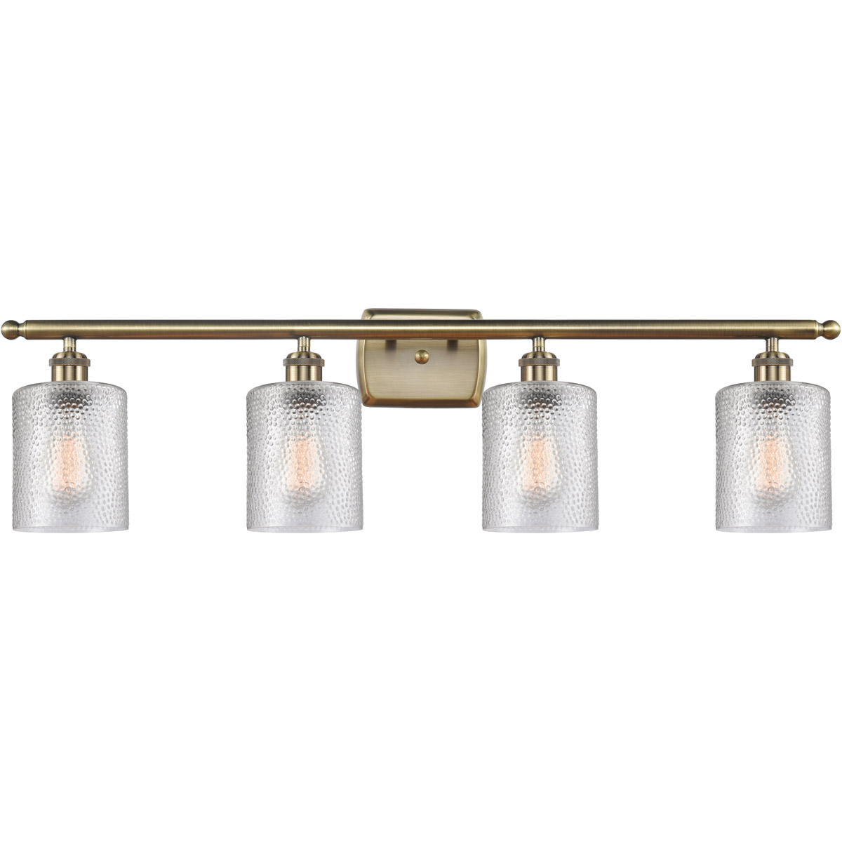 Innovations Lighting 516-4W-AB-G112-LED Ballston Cobbleskill LED 36 inch Antique Brass Bath Vanity Light Wall Light in Clear Glass, Ballston
