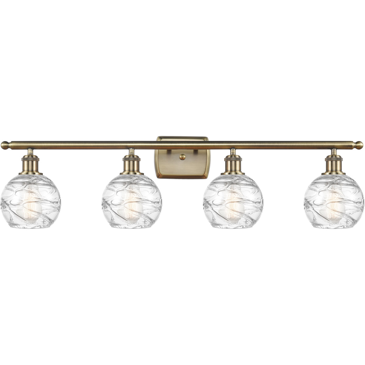 Innovations Lighting 5164WABG12136 Ballston Small Deco Swirl 4 Light 36 inch Antique Brass Bath Vanity Light Wall Light in Incandescent Small Ath