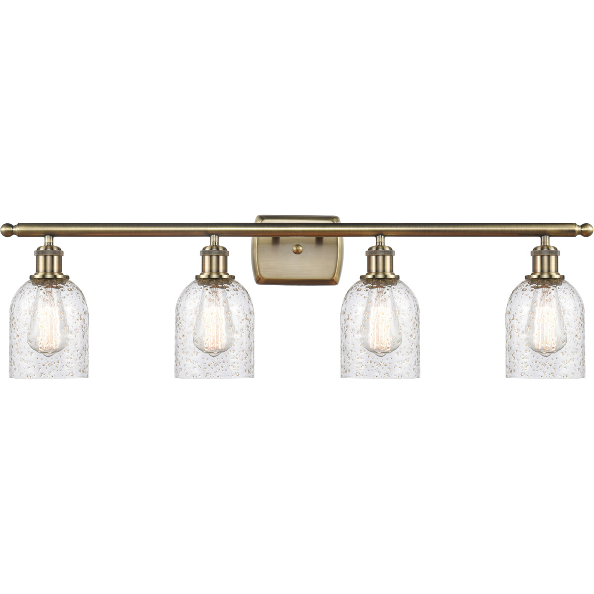 Innovations Lighting 516-4W-AB-G259-LED Ballston Caledonia LED 36 inch Antique Brass Bath Vanity Light Wall Light in Mica Glass, Ballston