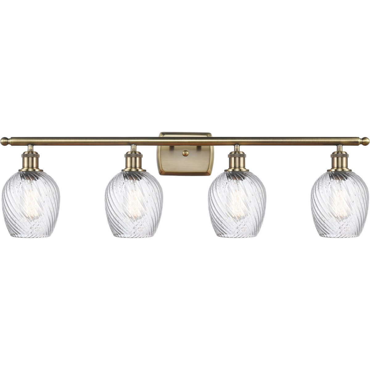 Innovations Lighting 516-4W-AB-G292 Ballston Salina 4 Light 36 inch Antique Brass Bath Vanity Light Wall Light in Incandescent, Clear Spiral Fluted Gl