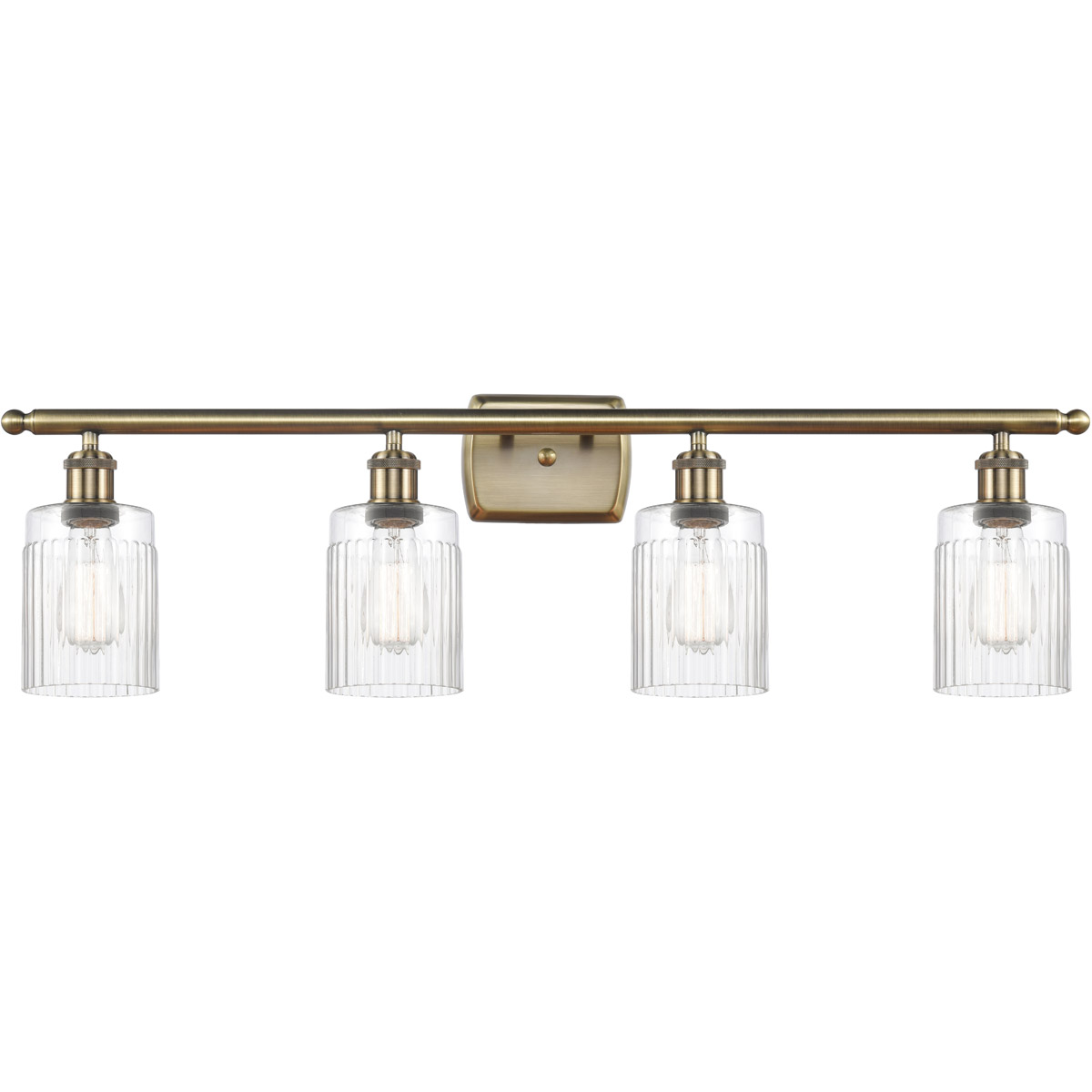 Innovations Lighting 516-4W-AB-G342-LED Ballston Hadley LED 36 inch Antique Brass Bath Vanity Light Wall Light in Clear Glass, Ballston