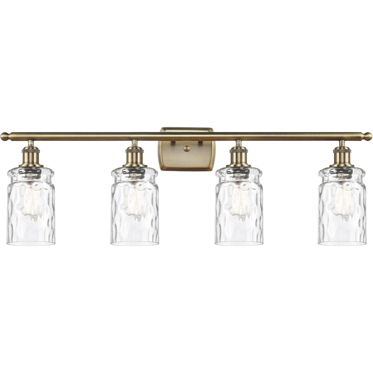 Innovations Lighting 516-4W-AB-G352 Ballston Candor 4 Light 36 inch Antique Brass Bath Vanity Light Wall Light in Incandescent, Clear Waterglass, Ball