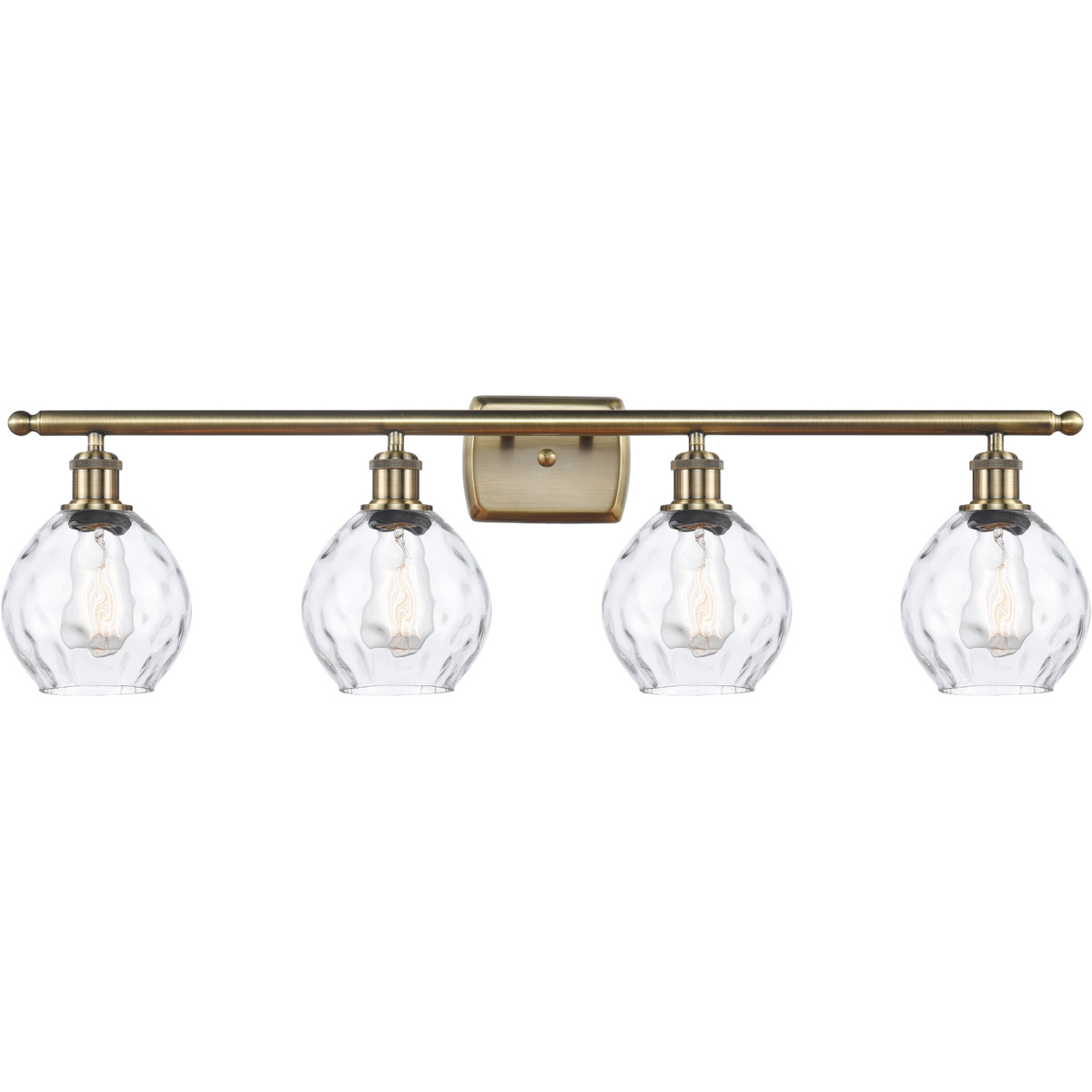 Innovations Lighting 516-4W-AB-G362 Ballston Small Waverly 4 Light 36 inch Antique Brass Bath Vanity Light Wall Light in Incandescent, Clear Glass, Ba