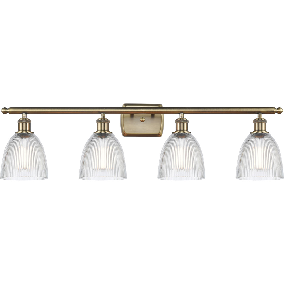 Innovations Lighting 516-4W-AB-G382-LED Ballston Castile LED 36 inch Antique Brass Bath Vanity Light Wall Light in Clear Glass, Ballston