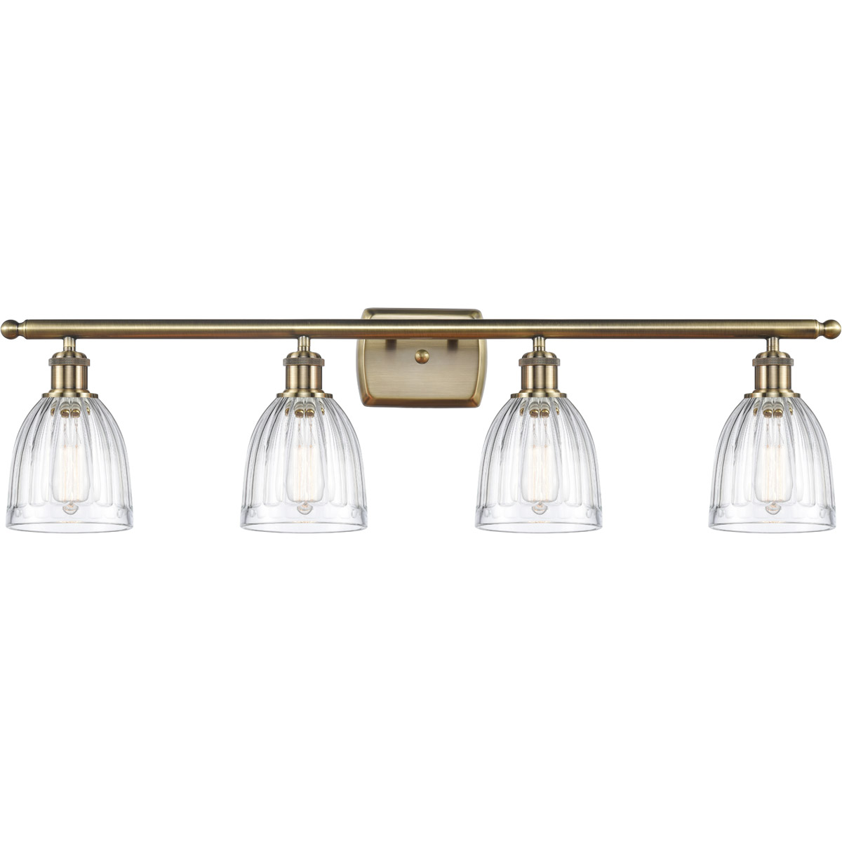 Innovations Lighting 516-4W-AB-G442 Ballston Brookfield 4 Light 36 inch Antique Brass Bath Vanity Light Wall Light in Incandescent, Clear Glass, Balls