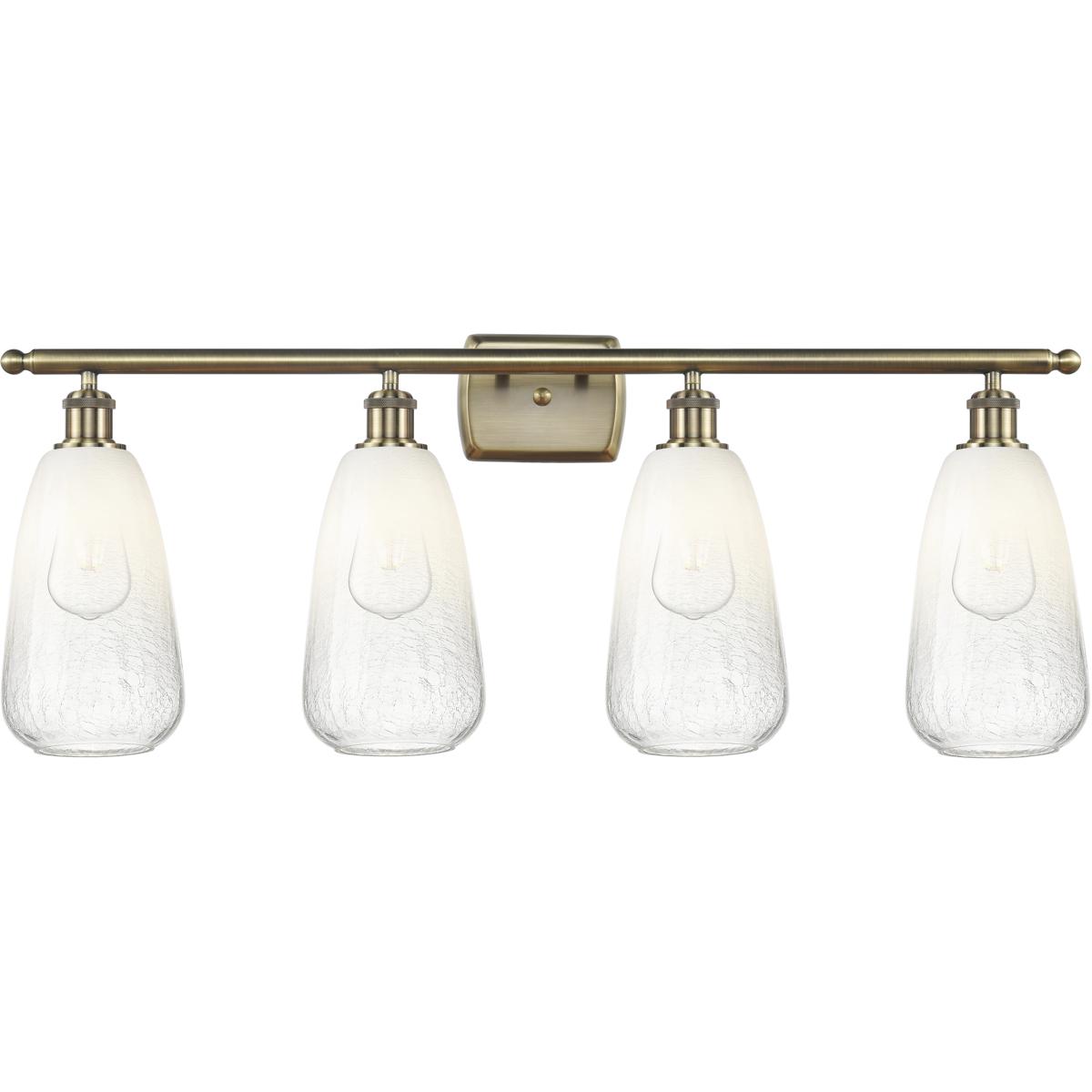 Innovations Lighting 516-4W-AB-G480-6OP Ballston Brookhaven Almond 4 Light 36 inch Antique Brass Bath Vanity Light Wall Light in Opal Glass