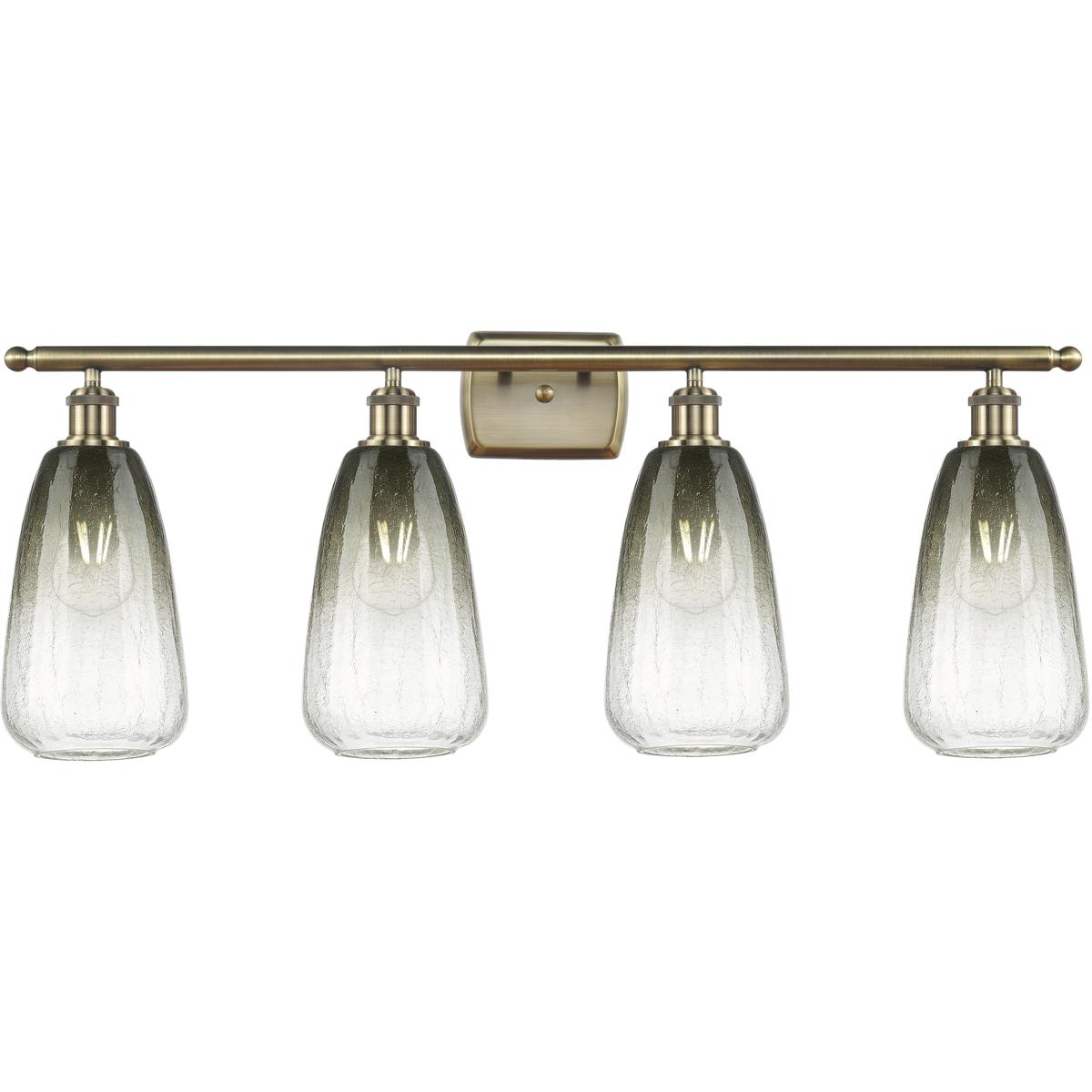Innovations Lighting 516-4W-AB-G480-6SL Ballston Brookhaven Almond 4 Light 36 inch Antique Brass Bath Vanity Light Wall Light in Slate Glass