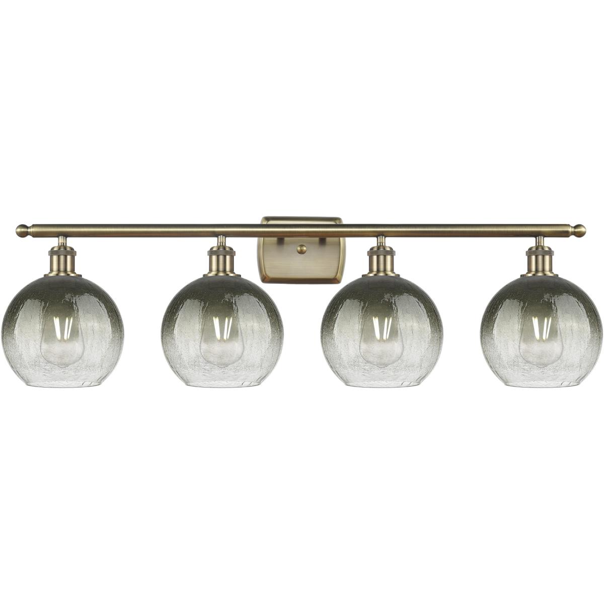Innovations Lighting 516-4W-AB-G483-8SL Ballston Brookhaven Globe 4 Light 38 inch Antique Brass Bath Vanity Light Wall Light in Slate Glass