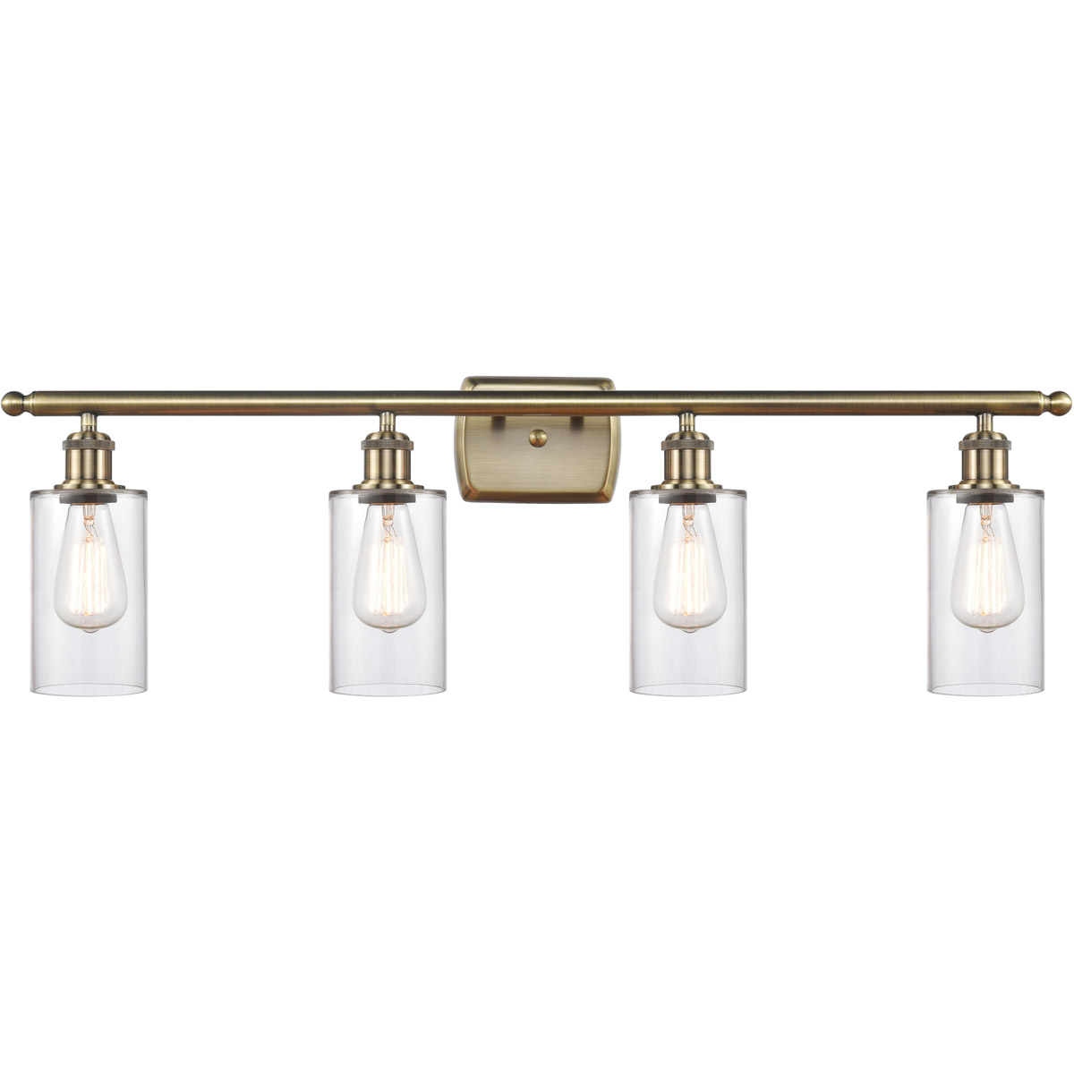 Innovations Lighting 516-4W-AB-G802-LED Ballston Clymer LED 36 inch Antique Brass Bath Vanity Light Wall Light in Clear Glass, Ballston