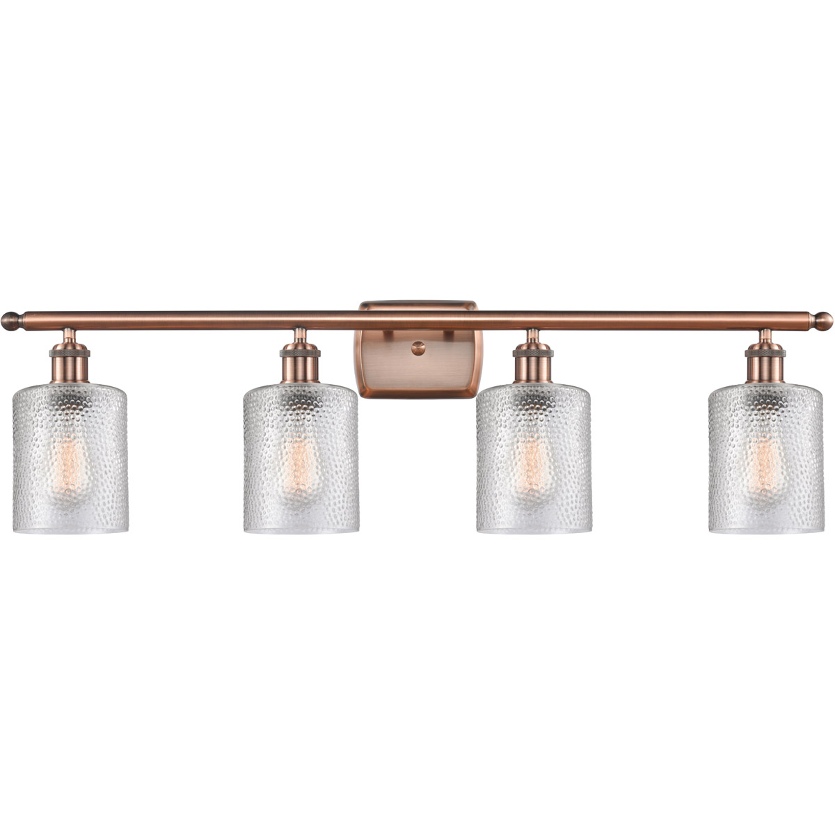 Innovations Lighting 516-4W-AC-G112-LED Ballston Cobbleskill LED 36 inch Antique Copper Bath Vanity Light Wall Light in Clear Glass, Ballston