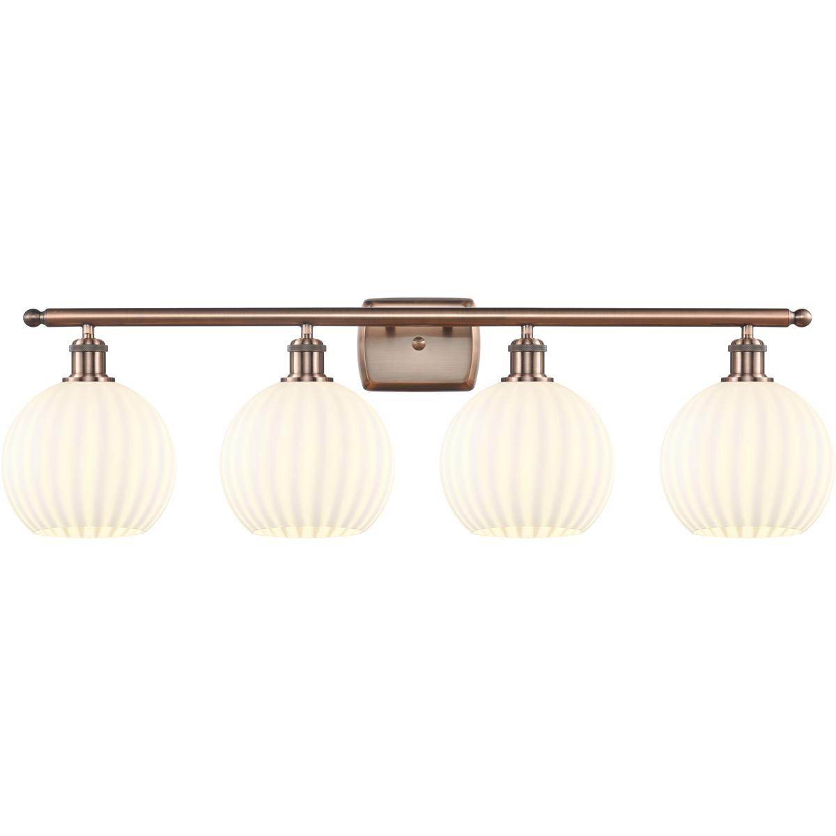 Innovations Lighting White Venetian 38 Inch 4 Light Bath Vanity Light White Venetian - 516-4W-AC-G1217-8WV - Modern Contemporary