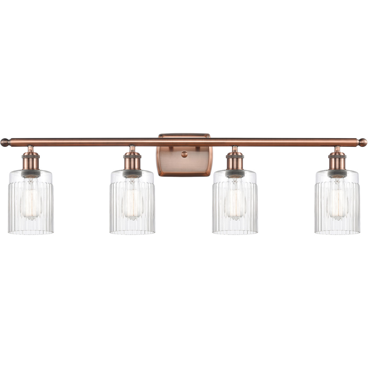Innovations Lighting 516-4W-AC-G342-LED Ballston Hadley LED 36 inch Antique Copper Bath Vanity Light Wall Light in Clear Glass, Ballston