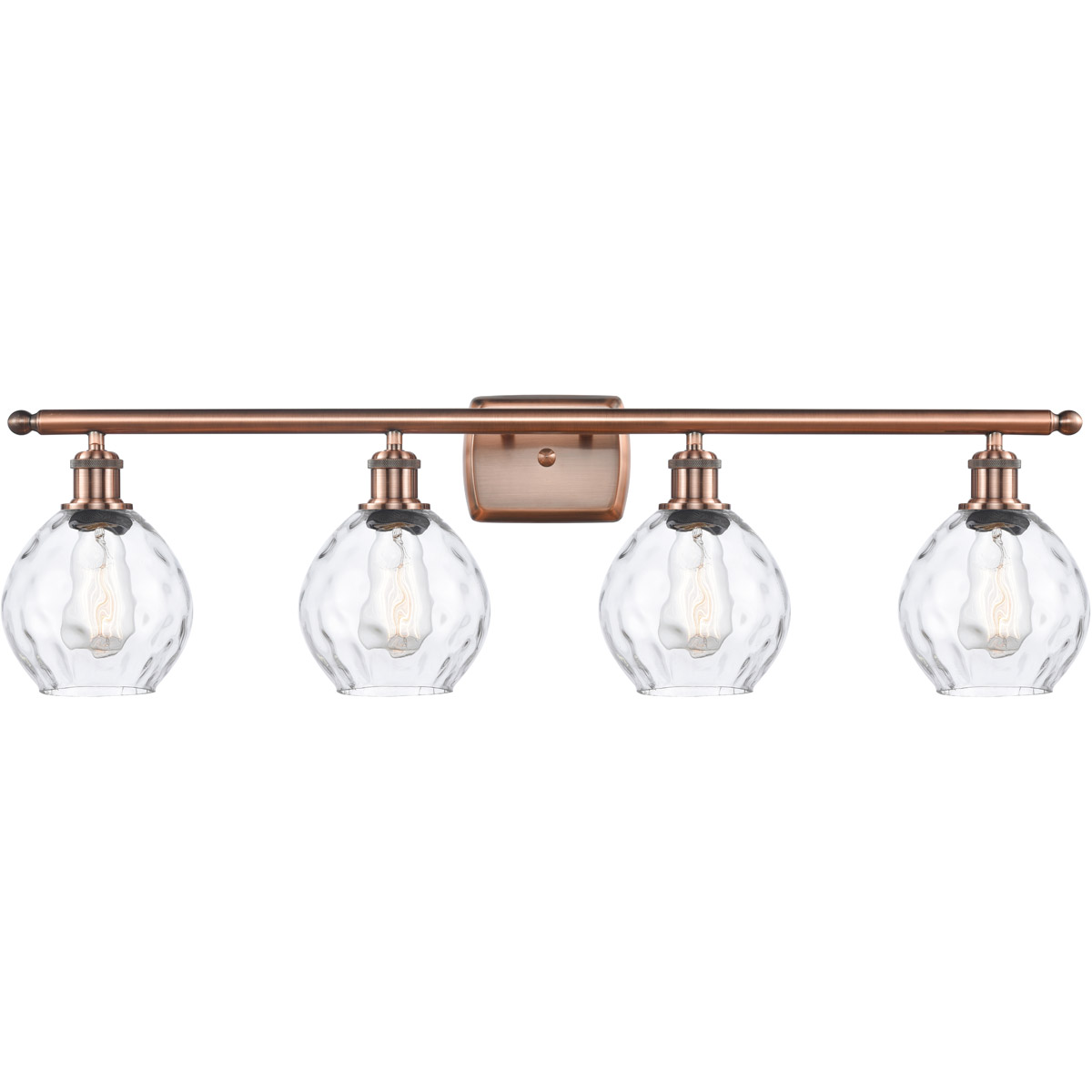 Innovations Lighting 516-4W-AC-G362-LED Ballston Small Waverly LED 36 inch Antique Copper Bath Vanity Light Wall Light, Ballston