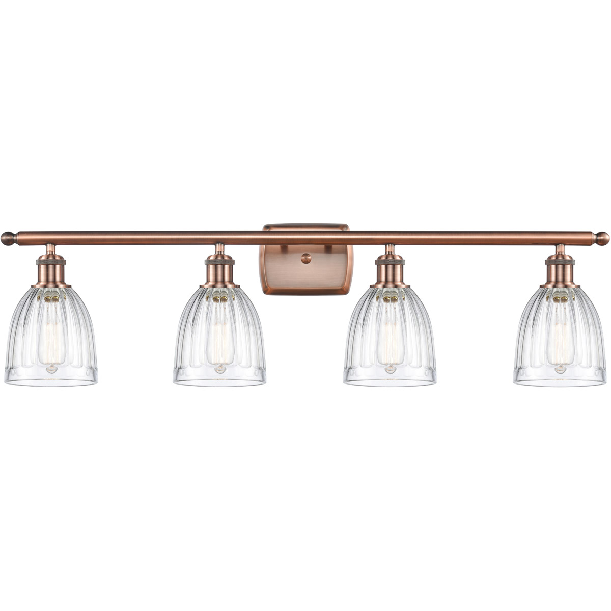 Innovations Lighting 516-4W-AC-G442-LED Ballston Brookfield LED 36 inch Antique Copper Bath Vanity Light Wall Light in Clear Glass, Ballston