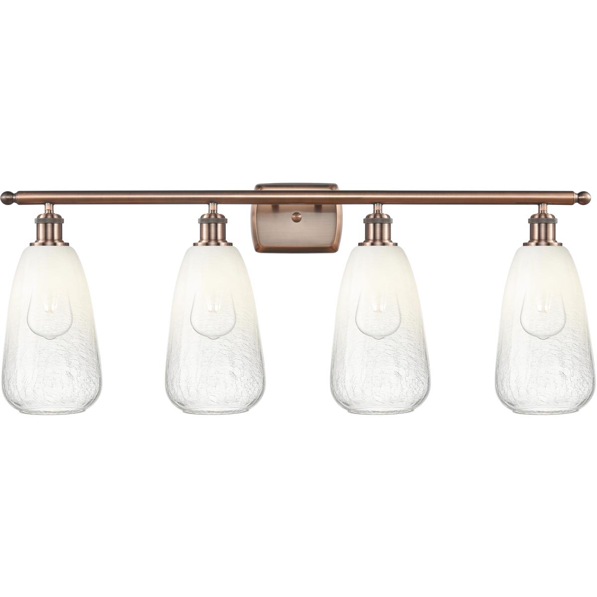 Innovations Lighting 516-4W-AC-G480-6OP Ballston Brookhaven Almond 4 Light 36 inch Antique Copper Bath Vanity Light Wall Light in Opal Glass