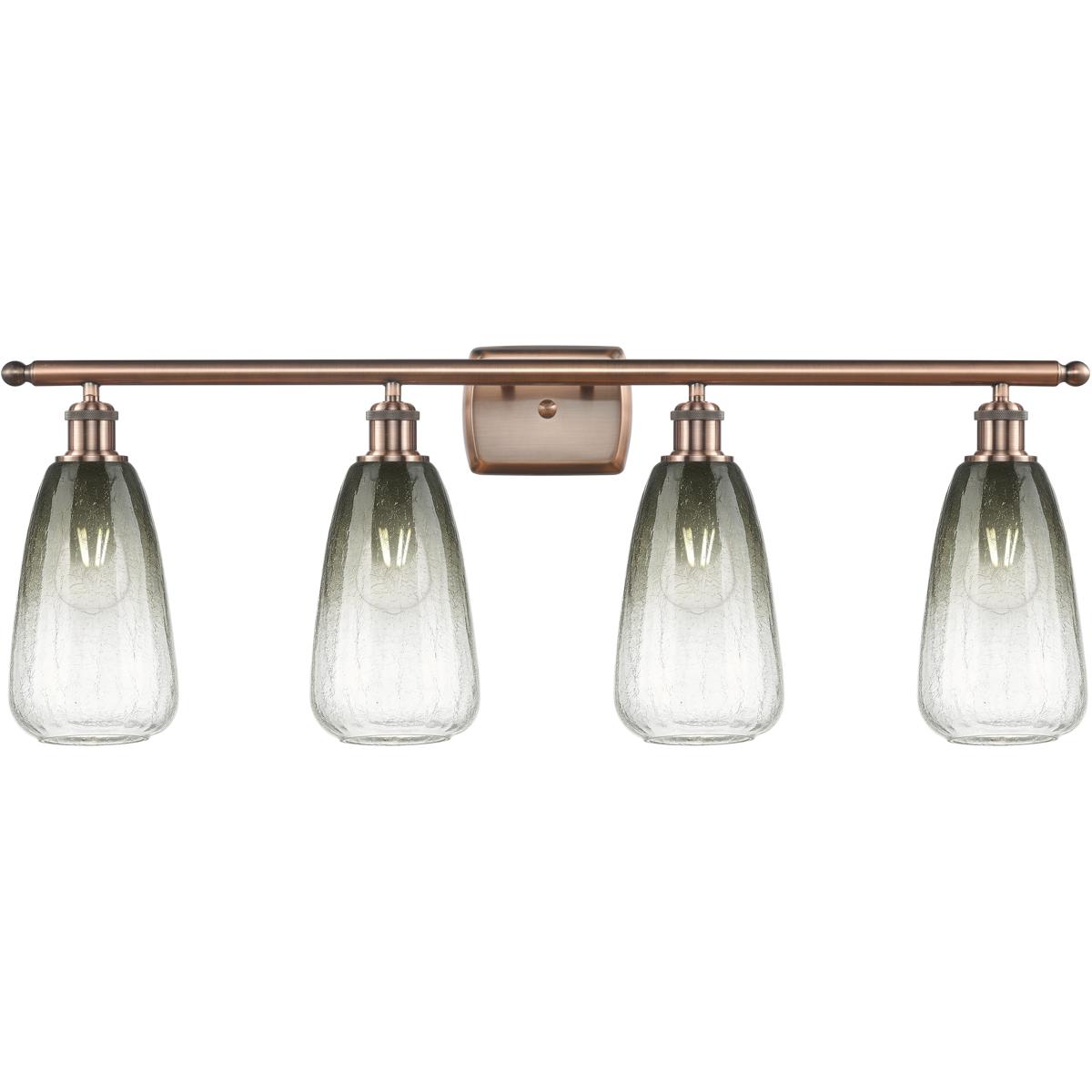 Innovations Lighting 516-4W-AC-G480-6SL Ballston Brookhaven Almond 4 Light 36 inch Antique Copper Bath Vanity Light Wall Light in Slate Glass