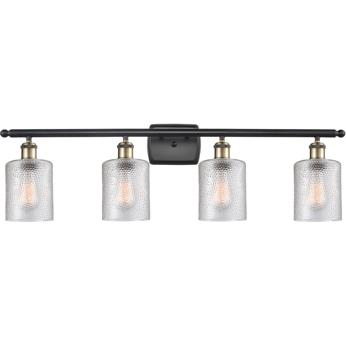 Innovations Lighting 516-4W-BAB-G112-LED Ballston Cobbleskill LED 36 inch Black Antique Brass Bath Vanity Light Wall Light in Clear Glass, Ballston