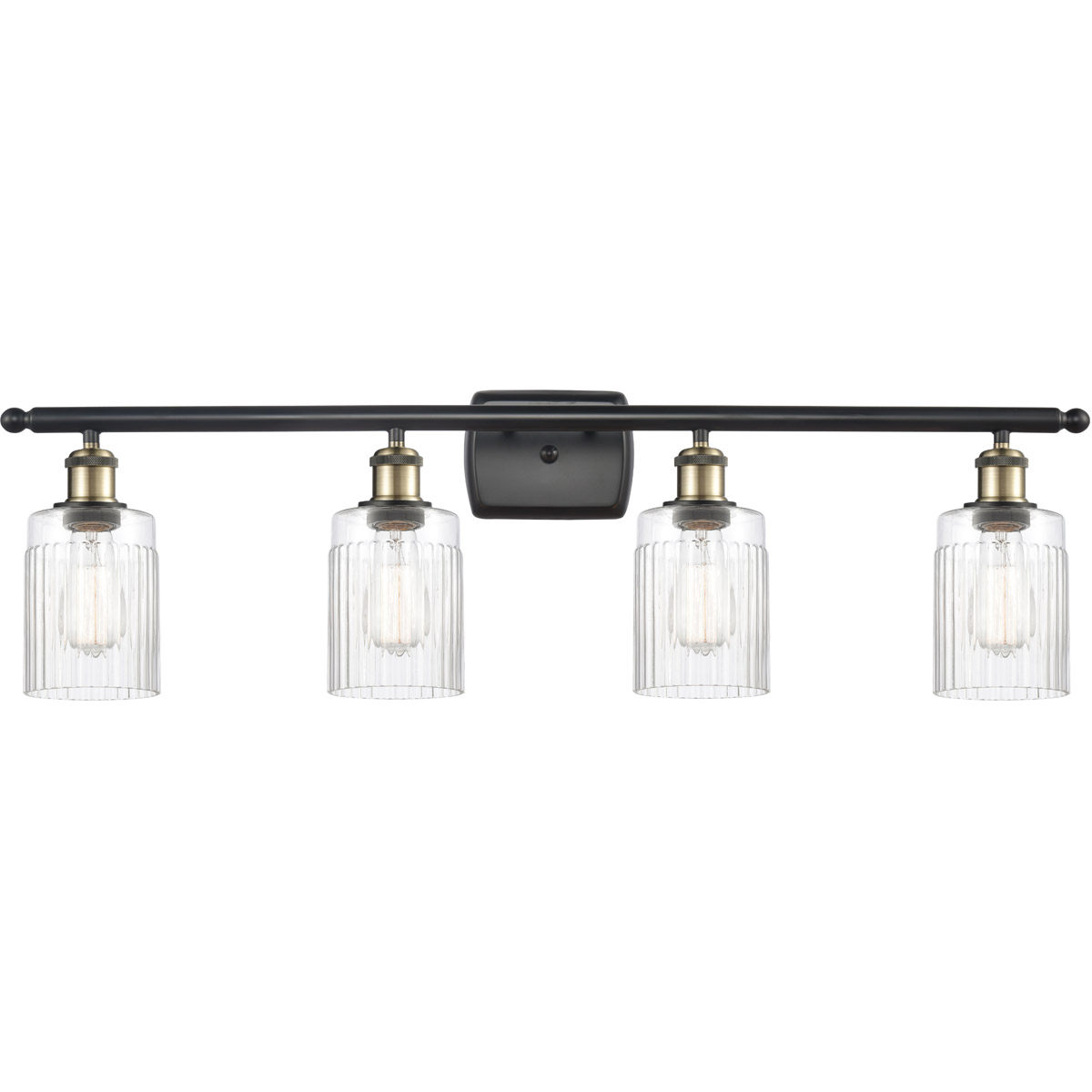 Innovations Lighting 516-4W-BAB-G342-LED Ballston Hadley LED 36 inch Black Antique Brass Bath Vanity Light Wall Light in Clear Glass, Ballston