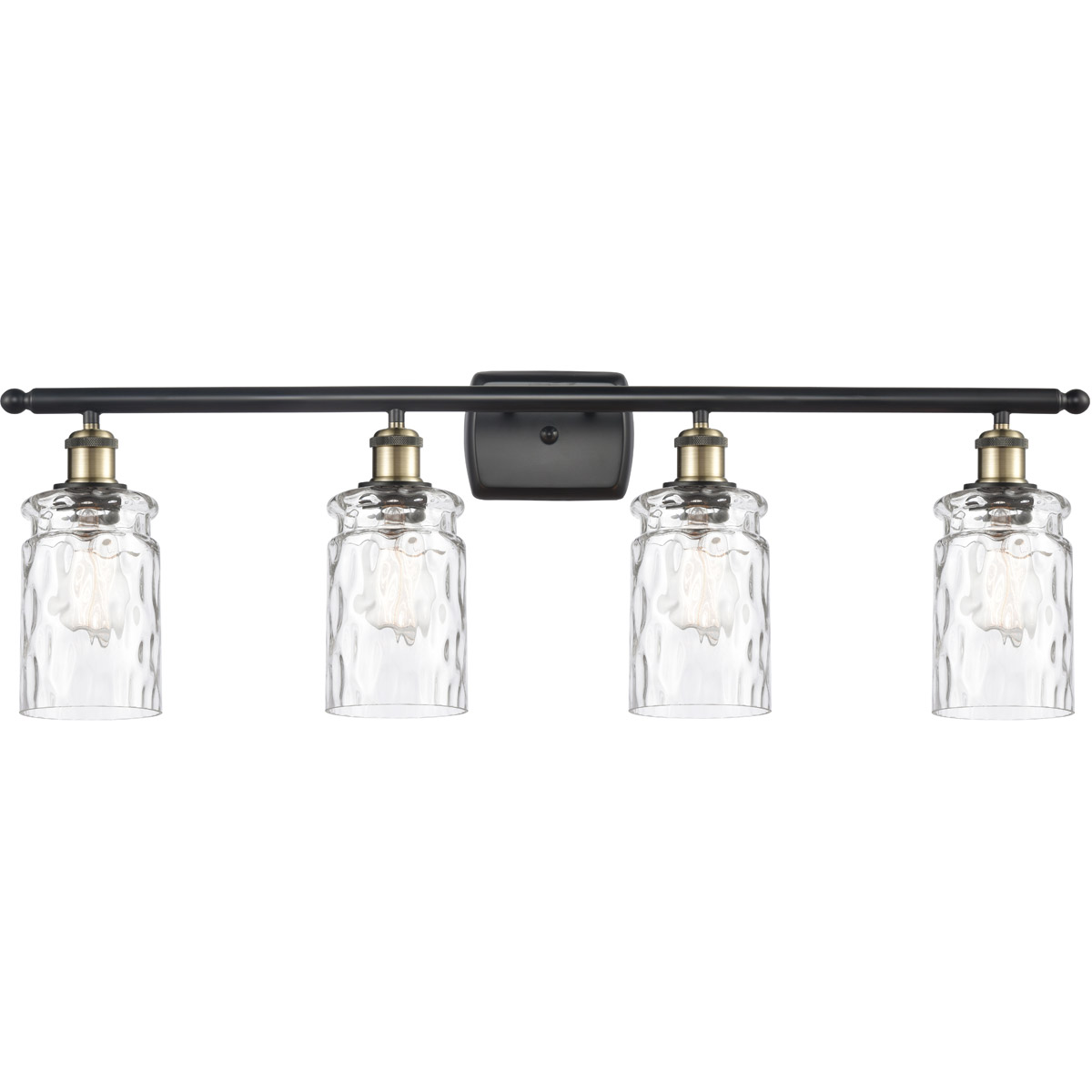 Innovations Lighting 516-4W-BAB-G352 Ballston Candor 4 Light 36 inch Black Antique Brass Bath Vanity Light Wall Light in Clear Waterglass, Ballston