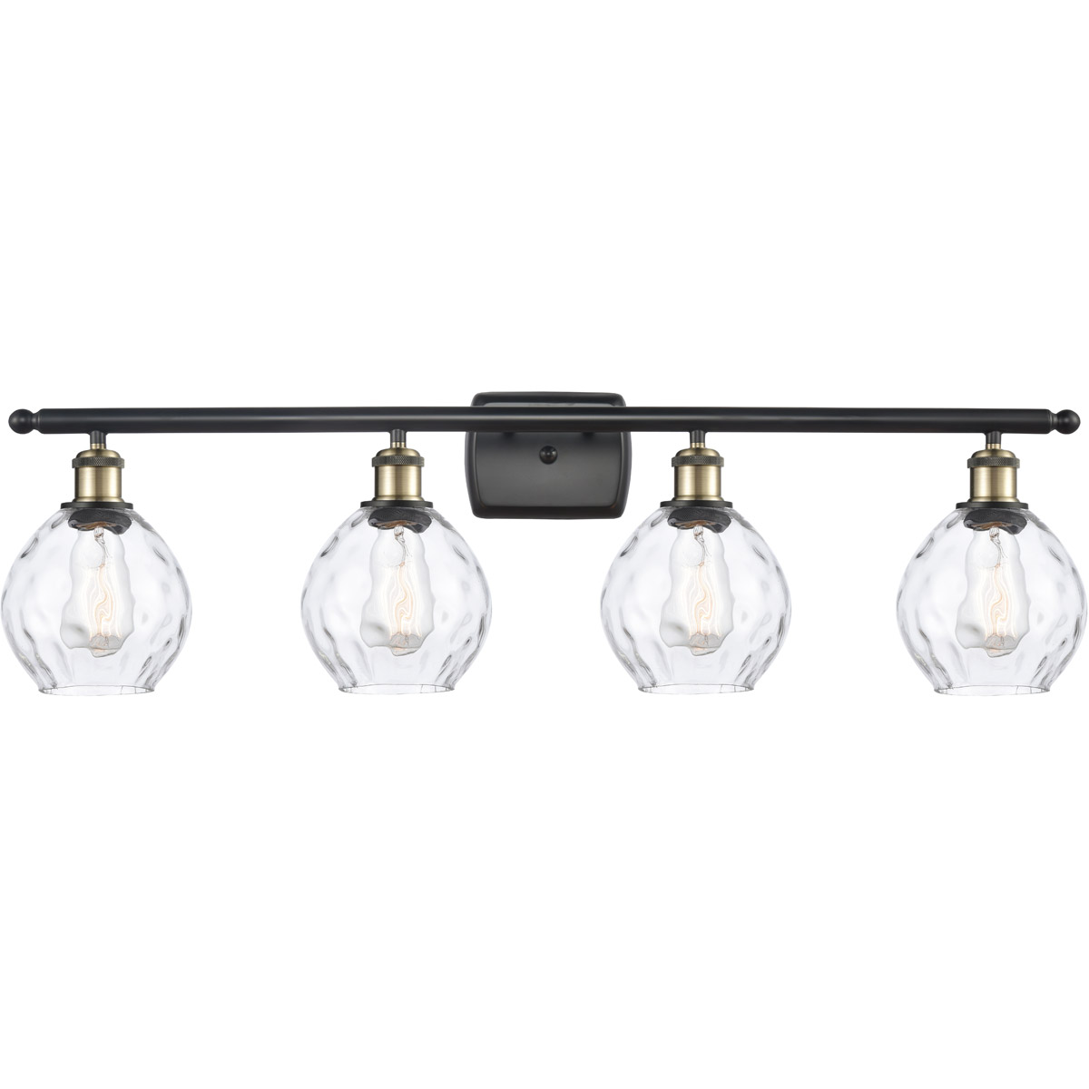 Innovations Lighting 516-4W-BAB-G362-LED Ballston Small Waverly LED 36 inch Black Antique Brass Bath Vanity Light Wall Light, Ballston