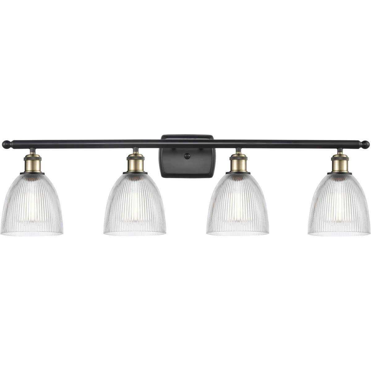 Innovations Lighting 516-4W-BAB-G382-LED Ballston Castile LED 36 inch Black Antique Brass Bath Vanity Light Wall Light in Clear Glass, Ballston