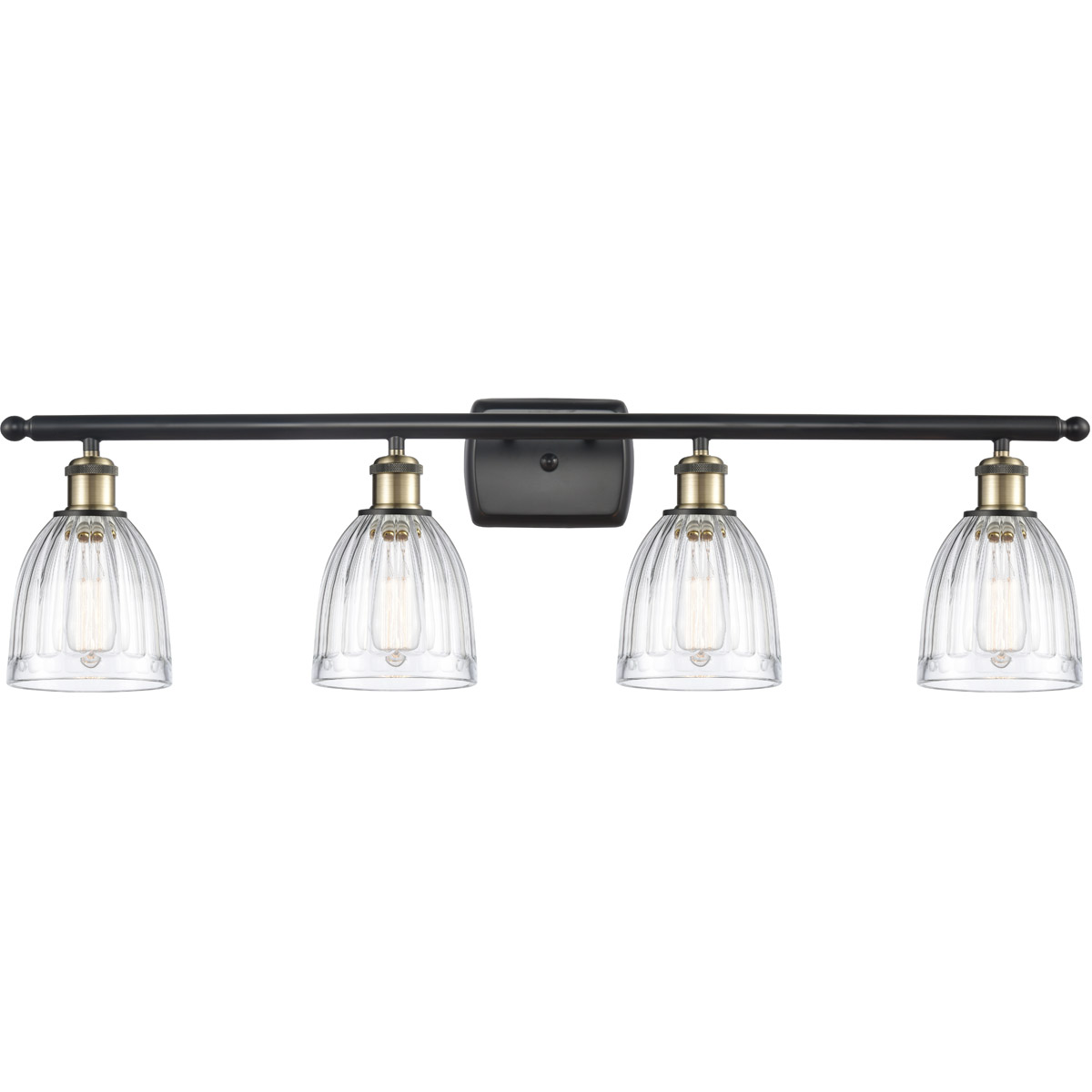 Innovations Lighting 516-4W-BAB-G442-LED Ballston Brookfield LED 36 inch Black Antique Brass Bath Vanity Light Wall Light in Clear Glass, Ballston