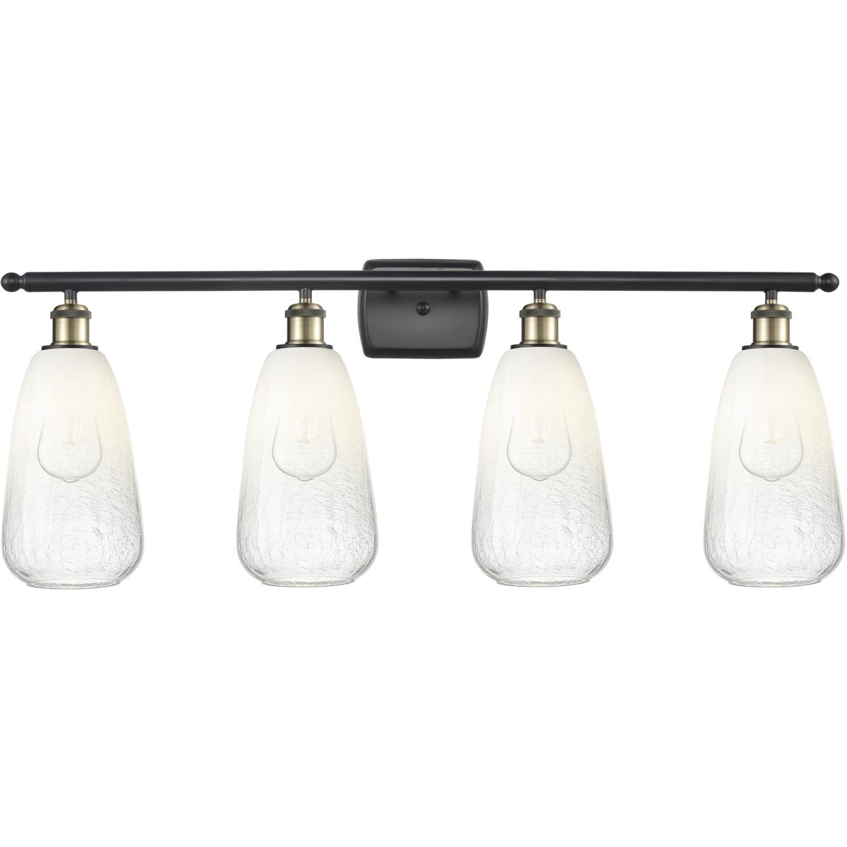Innovations Lighting 516-4W-BAB-G480-6OP Ballston Brookhaven Almond 4 Light 36 inch Black Antique Brass Bath Vanity Light Wall Light in Opal Glass