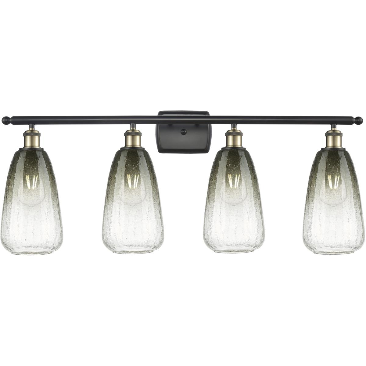 Innovations Lighting 516-4W-BAB-G480-6SL Ballston Brookhaven Almond 4 Light 36 inch Black Antique Brass Bath Vanity Light Wall Light in Slate Glass