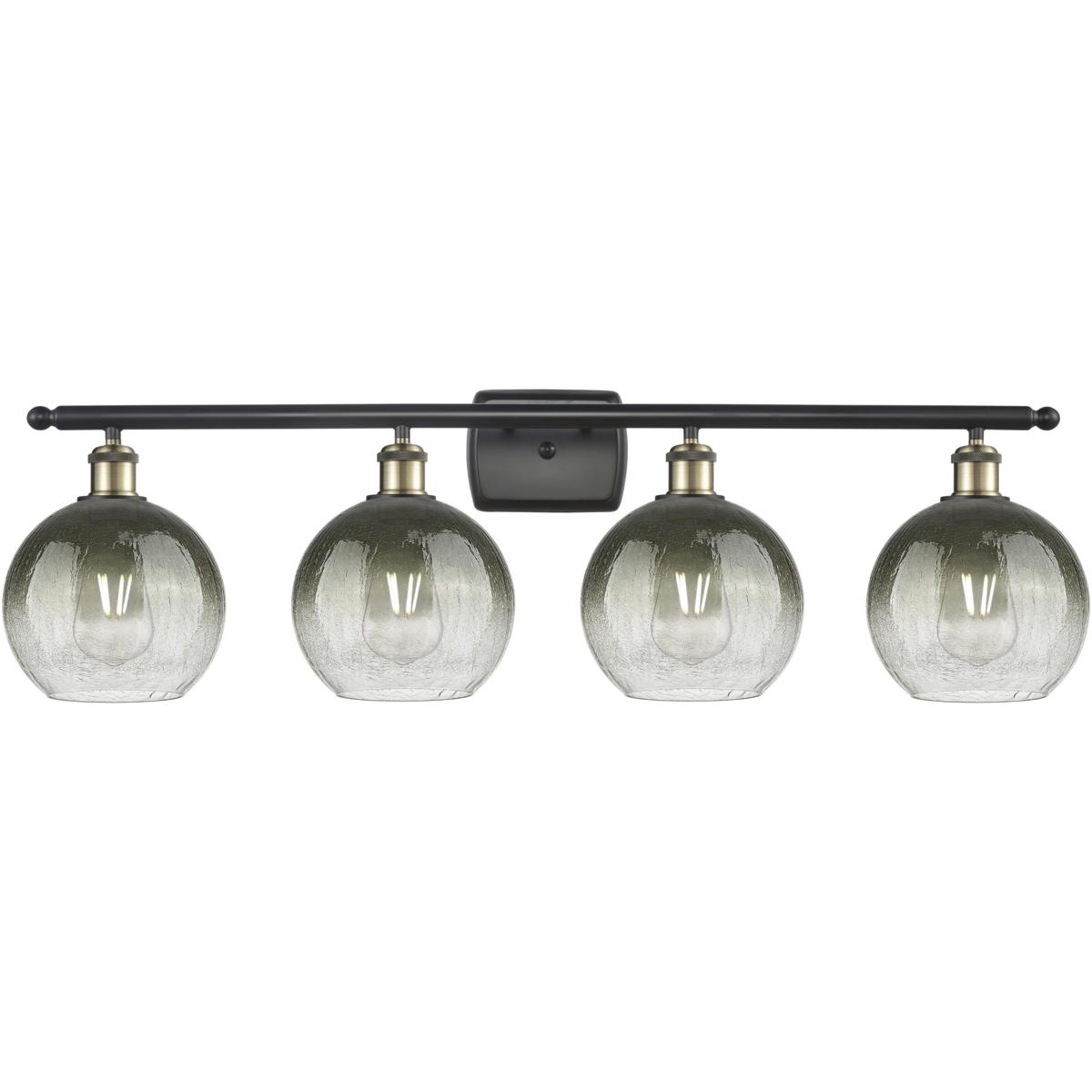 Innovations Lighting 516-4W-BAB-G483-8SL Ballston Brookhaven Globe 4 Light 38 inch Black Antique Brass Bath Vanity Light Wall Light in Slate Glass