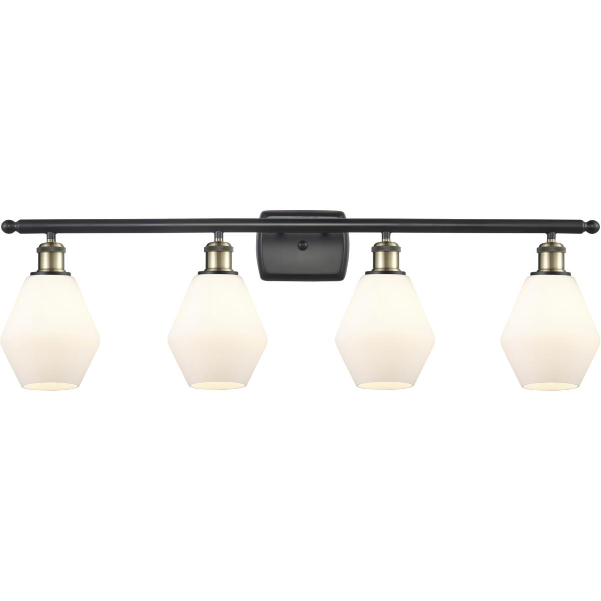 Innovations Lighting 516-4W-BAB-G651-6 Ballston Cindyrella 4 Light 36 inch Black Antique Brass Bath Vanity Light Wall Light in Incandescent, Matte Whi