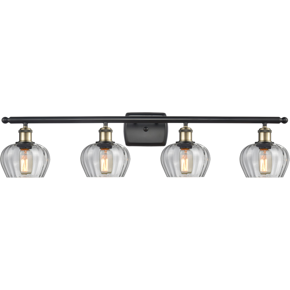 Innovations Lighting 516-4W-BAB-G92-LED Ballston Fenton LED 36 inch Black Antique Brass Bath Vanity Light Wall Light in Clear Glass, Ballston