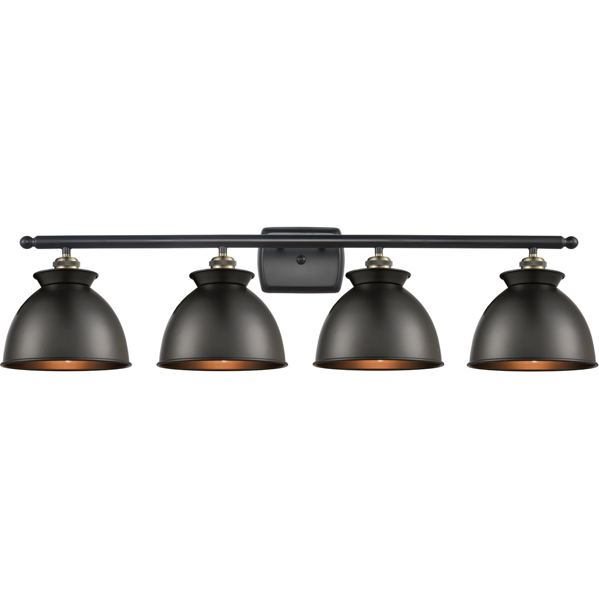 Innovations Lighting 516-4W-PN-M14-BK-LED Ballston Adirondack LED 38 inch Polished Nickel Bath Vanity Light Wall Light in Matte Black, Ballston