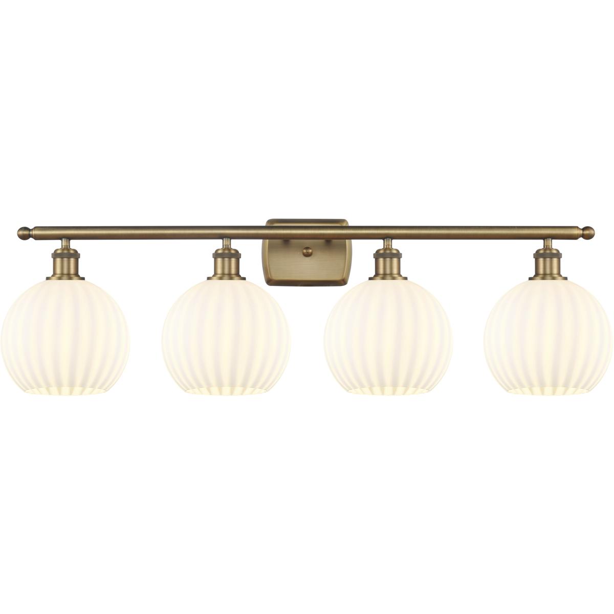 Innovations Lighting Bruno Marashlian White Venetian 38 Inch Bath Vanity Light White Venetian - 516-4W-BB-G1217-8WV - Modern Contemporary