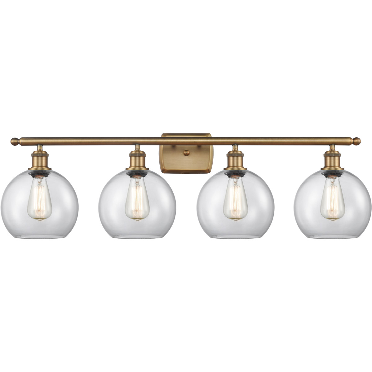 Innovations Lighting 516-4W-BB-G122-8-LED Ballston Athens LED 36 inch Brushed Brass Bath Vanity Light Wall Light in Clear Glass