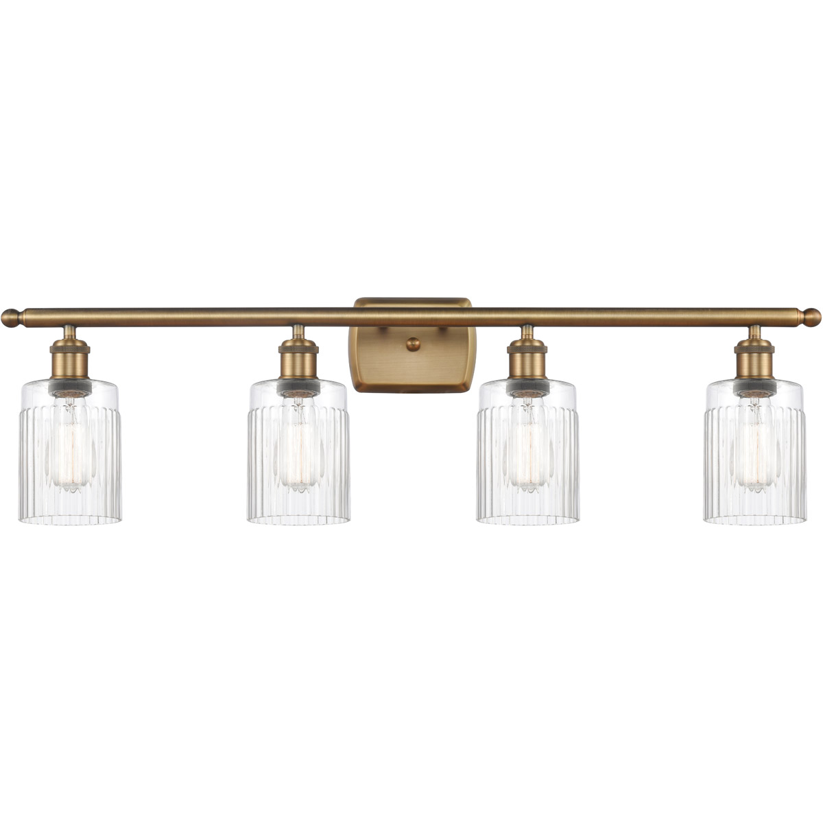 Innovations Lighting 516-4W-BB-G342-LED Ballston Hadley LED 36 inch Brushed Brass Bath Vanity Light Wall Light in Clear Glass, Ballston