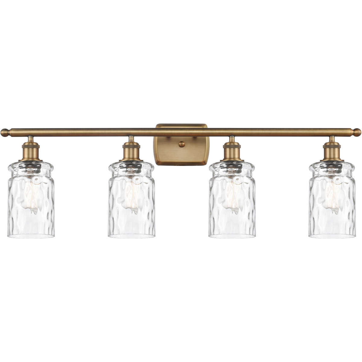 Innovations Lighting 516-4W-BB-G352 Ballston Candor 4 Light 36 inch Brushed Brass Bath Vanity Light Wall Light in Clear Waterglass, Ballston