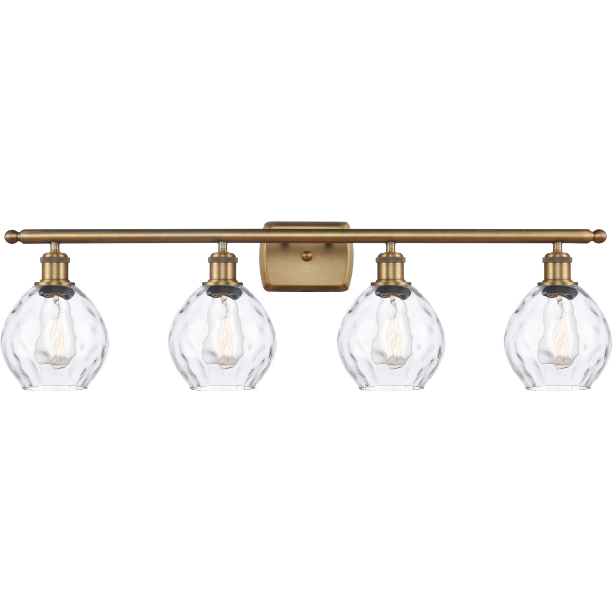 Innovations Lighting 516-4W-BB-G362 Ballston Small Waverly 4 Light 36 inch Brushed Brass Bath Vanity Light Wall Light, Ballston
