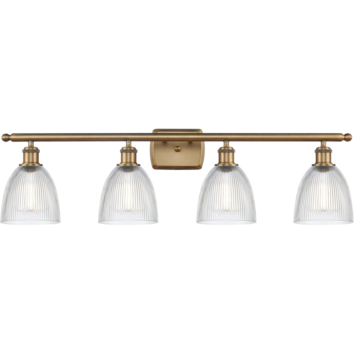 Innovations Lighting 516-4W-BB-G382-LED Ballston Castile LED 36 inch Brushed Brass Bath Vanity Light Wall Light in Clear Glass, Ballston