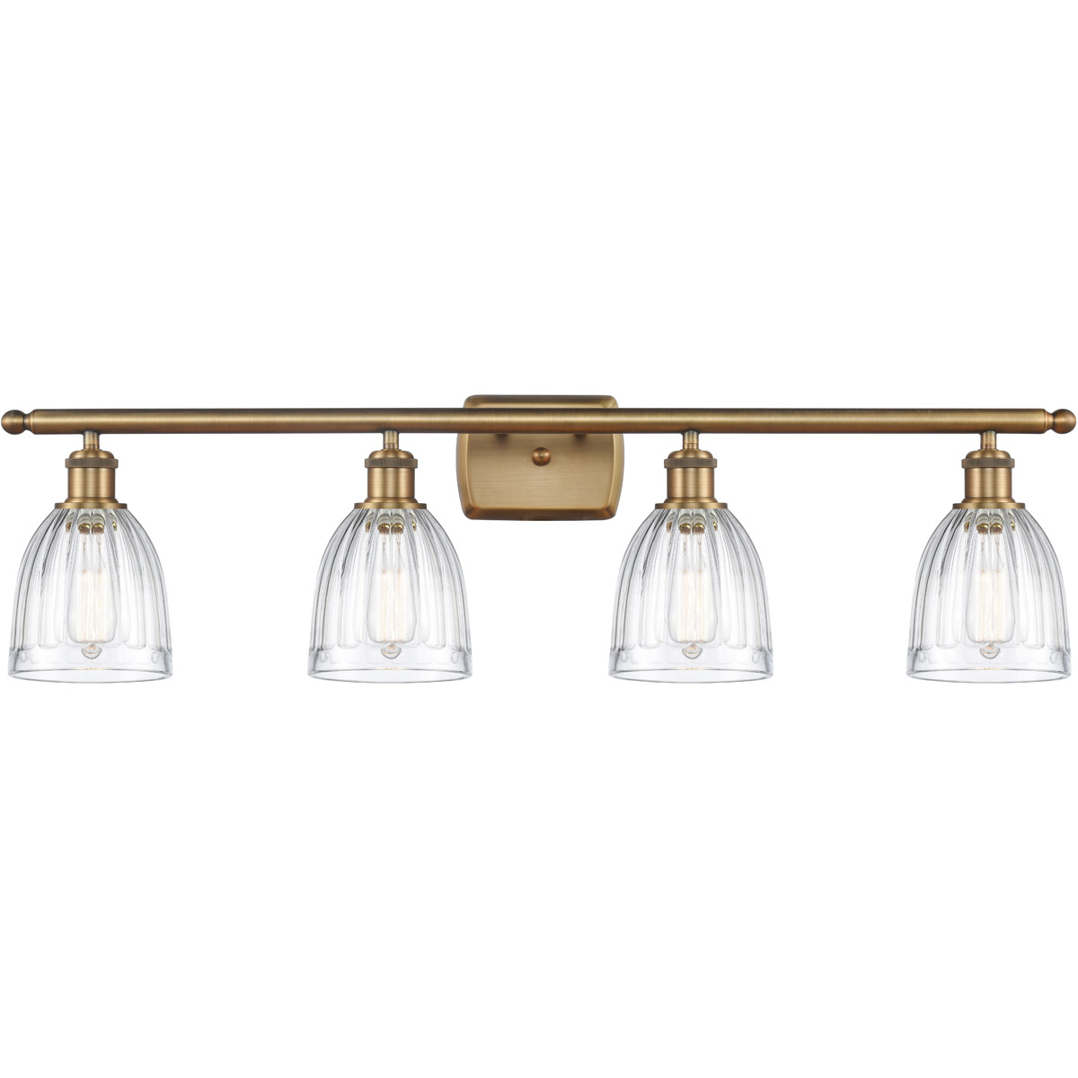 Innovations Lighting 516-4W-BB-G442-LED Ballston Brookfield LED 36 inch Brushed Brass Bath Vanity Light Wall Light in Clear Glass, Ballston