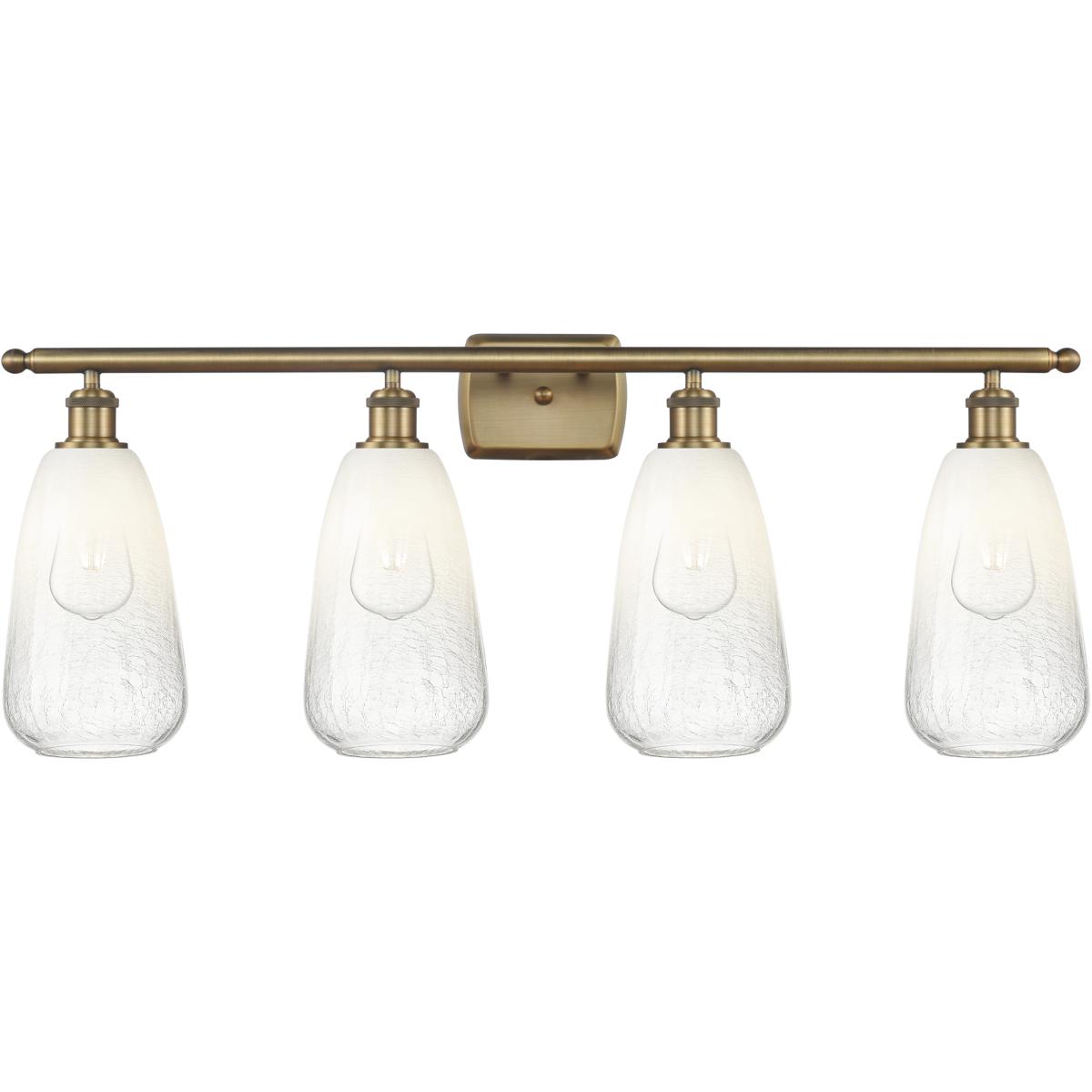 Innovations Lighting 516-4W-BB-G480-6OP Ballston Brookhaven Almond 4 Light 36 inch Brushed Brass Bath Vanity Light Wall Light in Opal Glass