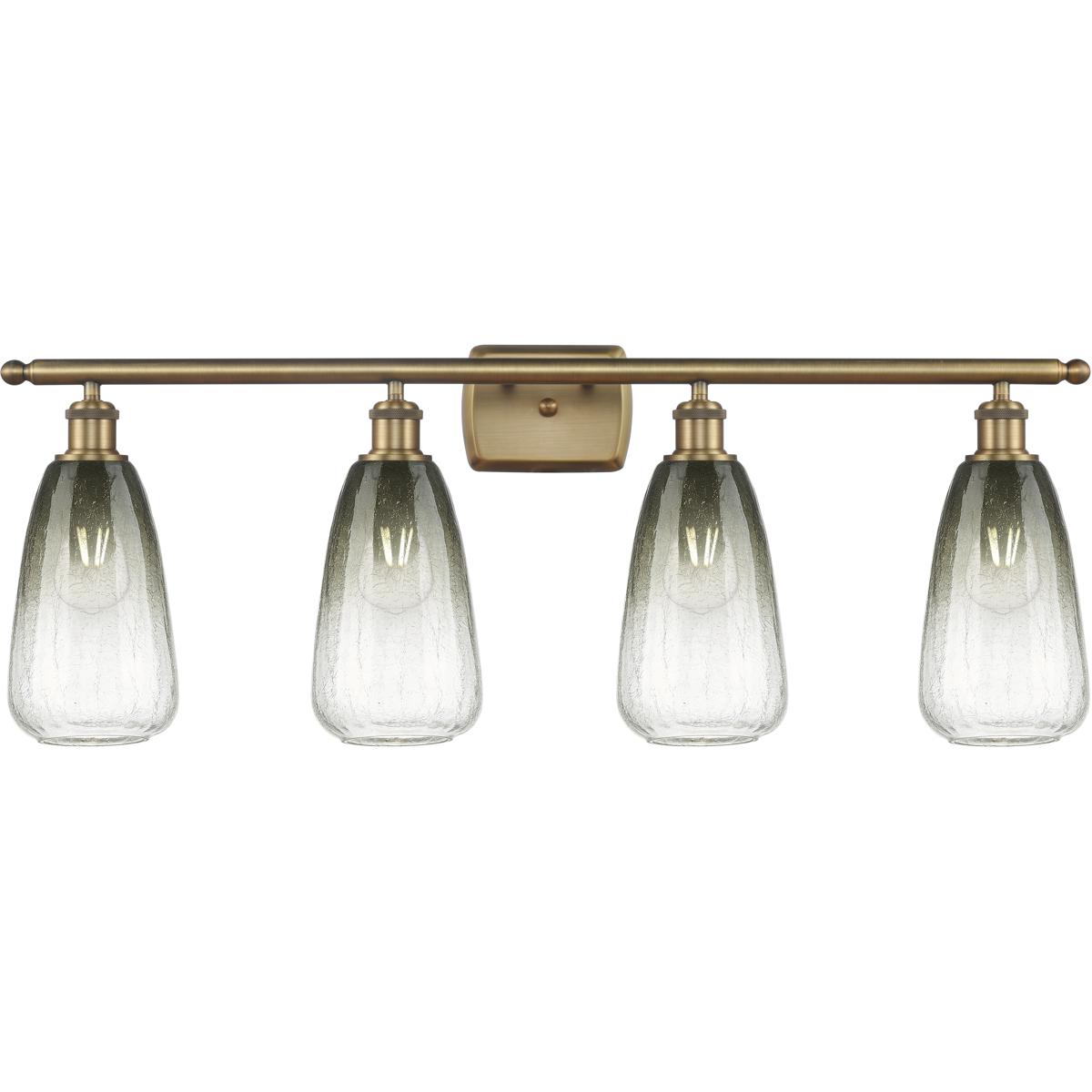 Innovations Lighting 516-4W-BB-G480-6SL Ballston Brookhaven Almond 4 Light 36 inch Brushed Brass Bath Vanity Light Wall Light in Slate Glass